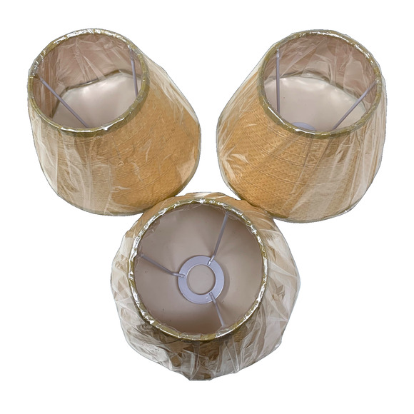 NEW Lot 3 x Rattan Scallop Edge Lamp Shades Uno 4 X 5.25 X 7 Farmhouse Cottage - Picture 5 of 9